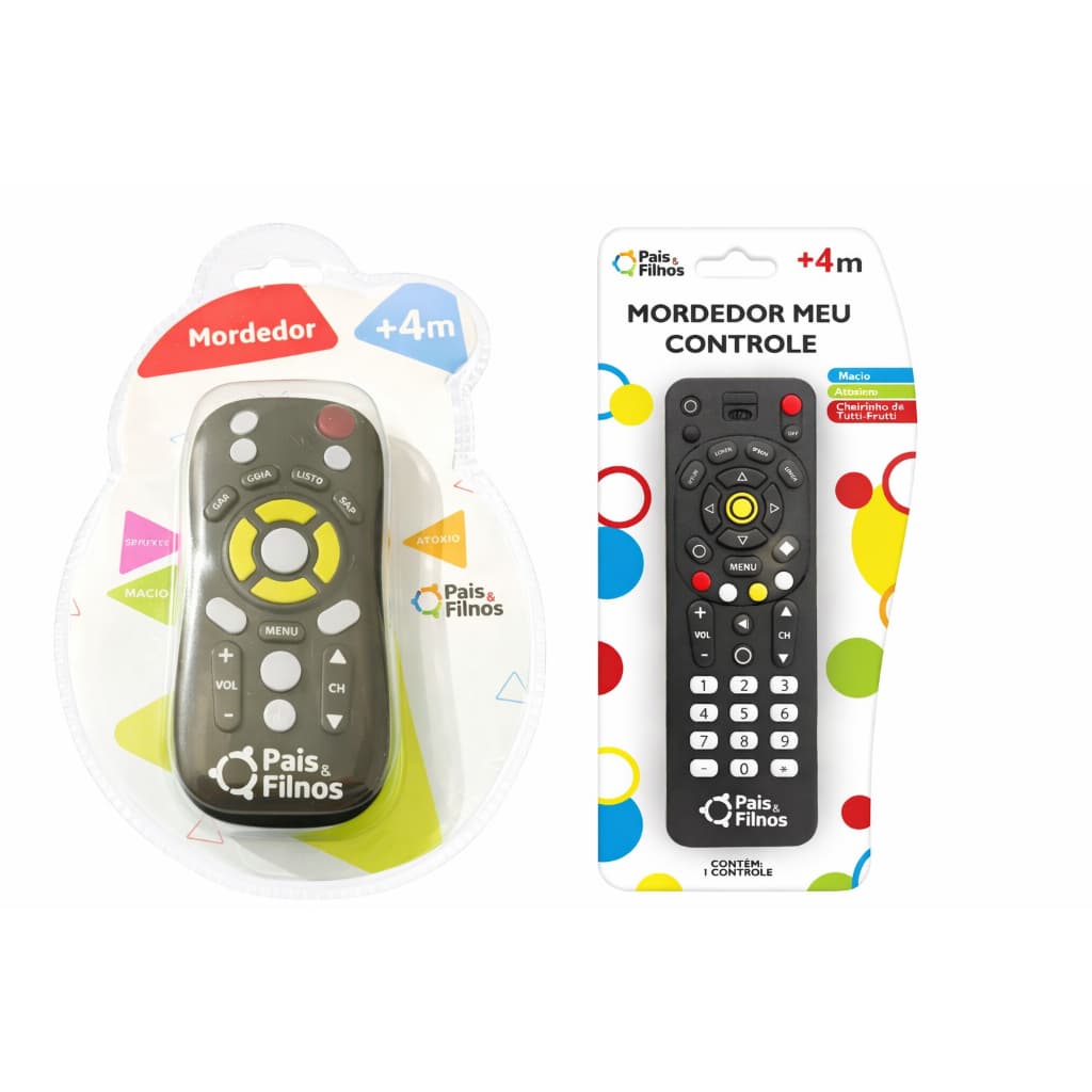 Mordedor Massageador Infantil Controle Tv Macio Vinil Atoxico Aroma Tutti Frutti