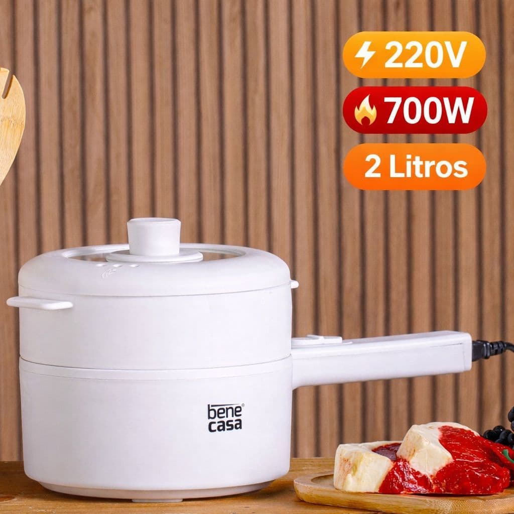 Panela Elétrica Bene Casa Multicoocker 2L 220V, Cozinhar Arroz, Legumes, Sopas, Ovos Antiaderente