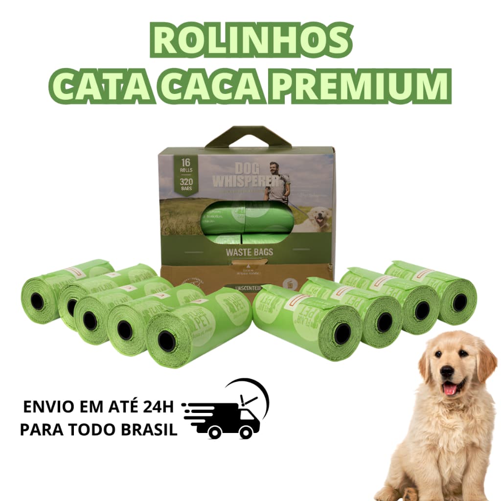 320 Saquinhos Cata Caca Cachorro Premium Reforçados Ecológico Higiênicos Resistente Pet Cães