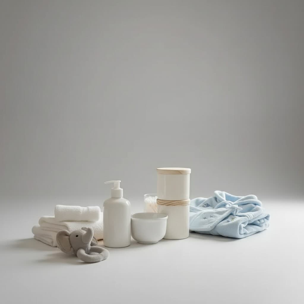 Kit higiene bebê 4 peças - Porcelana branca , Tampa Pinus - com molhadeira,VAI AO MICRO ONDAS