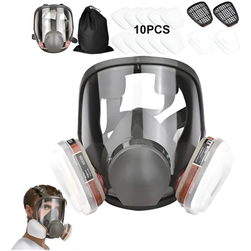 Respirador Facial Profissional Industrial com Filtro Duplo de Alta Vedação para Vapores Orgânicos, Gases e Pintura Autom