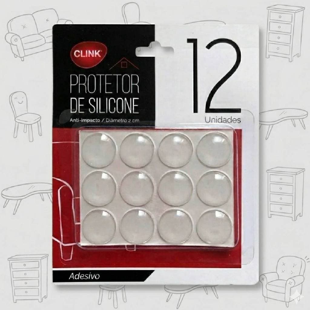 Protetor Adesivo Grande de Silicone Anti Impacto para Portas Box Mesas