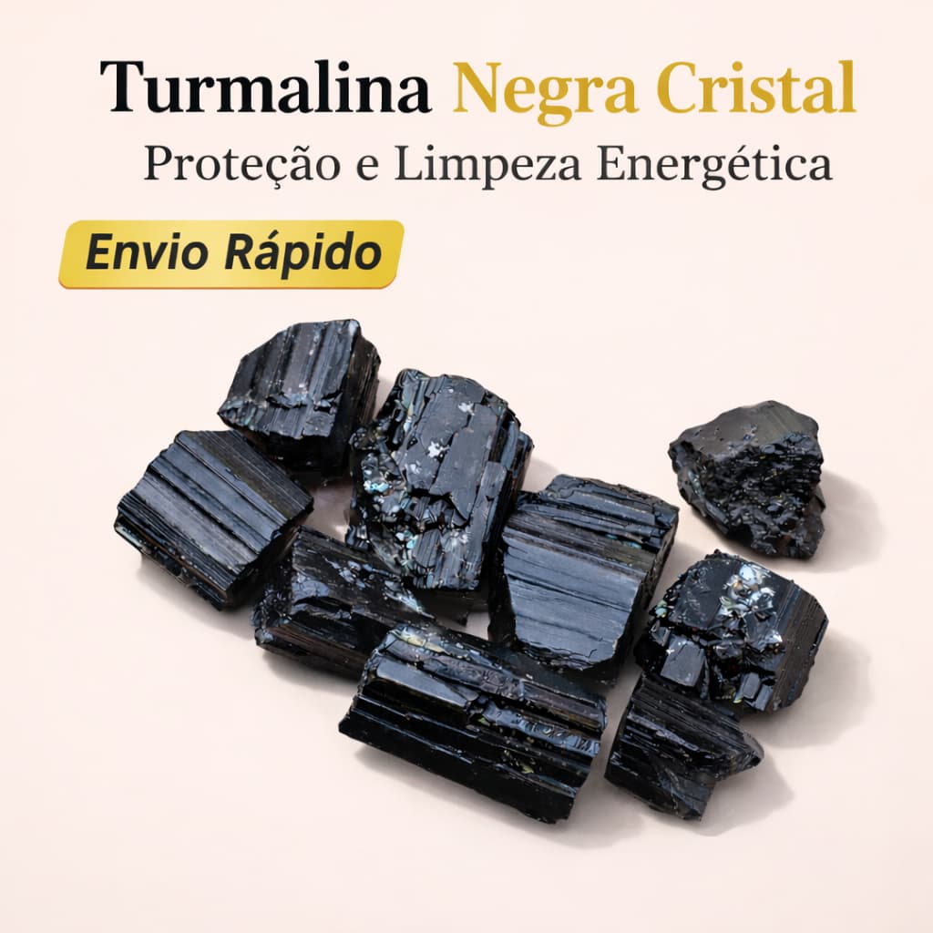 Turmalina Negra Natural Pedra Proteção Energética Limpeza Espiritual Escudo Contra Energia Negativa Envio Rápido