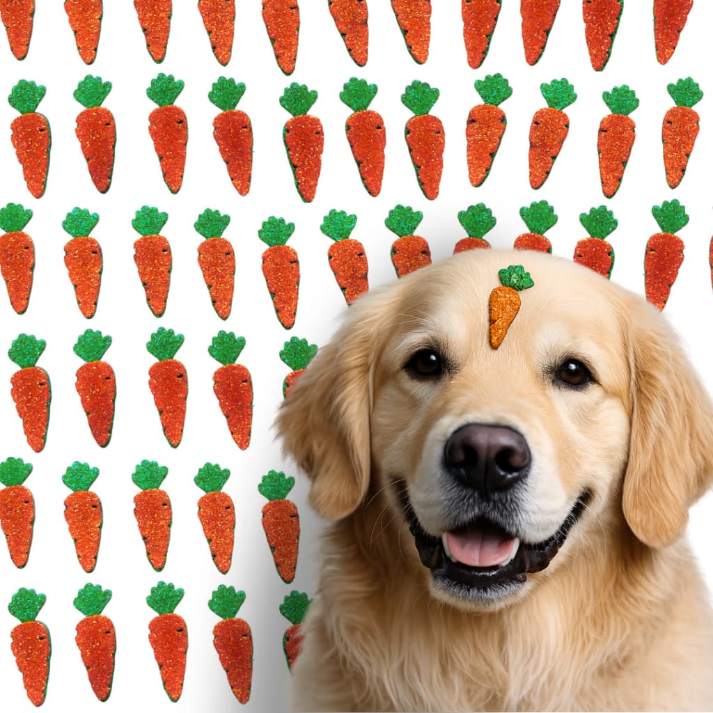 50 Adesivos Pet Cenoura Pascoa Eva Pet Aplique Pet Shop Piercing