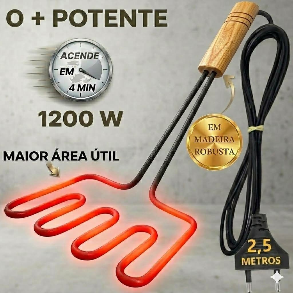 Acendedor Elétrico De Churrasqueira À Carvão (cabo grande)