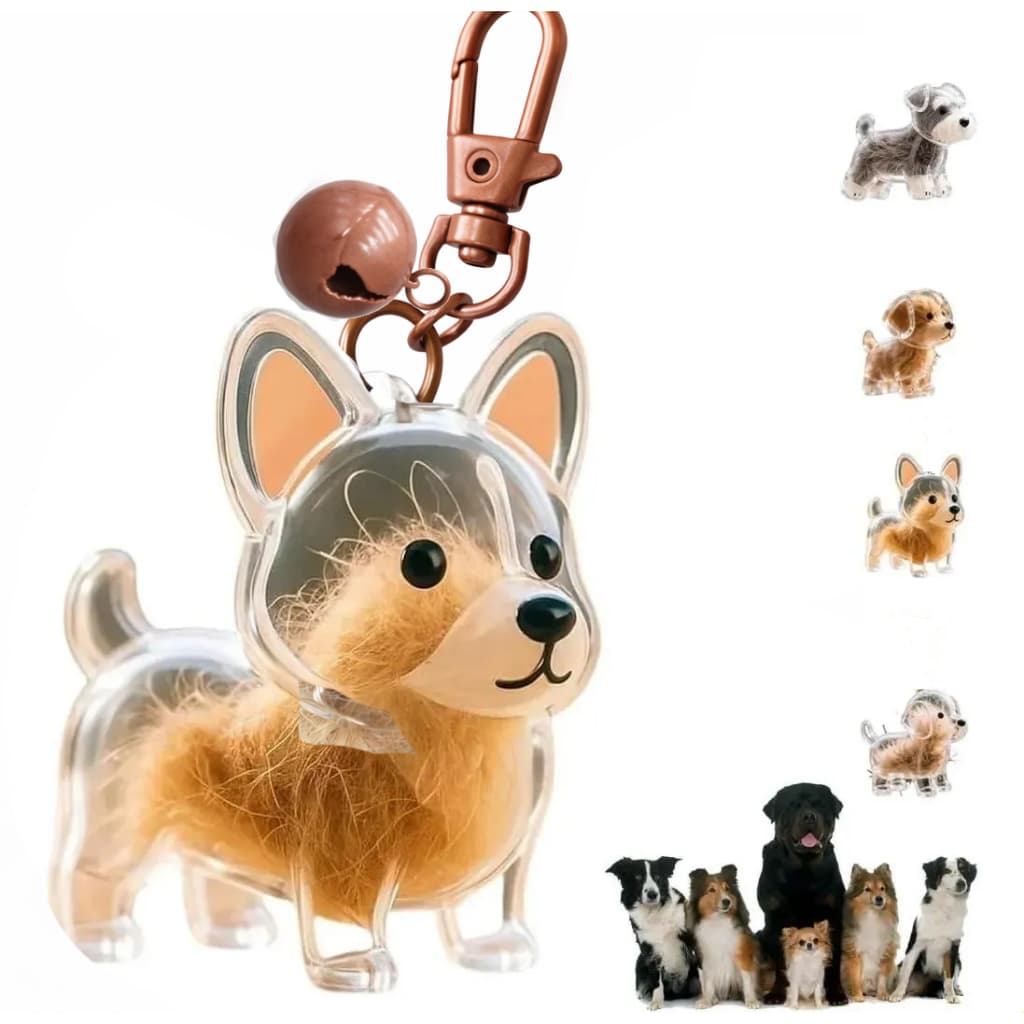 Chaveiro de Cachorrinho Porta Pêlos Pet Cachorro c/ Sininho Mosquetão Lembrança Afetiva 10 Modelos