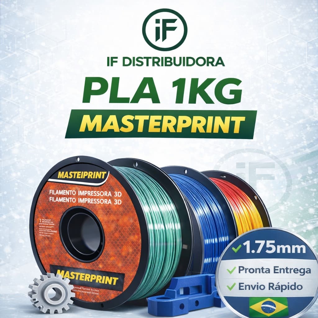 Filamento PLA MasterPrint Premium 1Kg 1.75mm Alta Precisão | Várias Cores | Impressora 3D