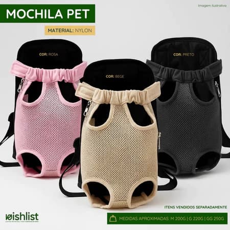 Mochila Bolsa Canguru para Transporte Passeio Pet Cachorro Gato Médio e Pequeno Porte Confortável,tamanho M