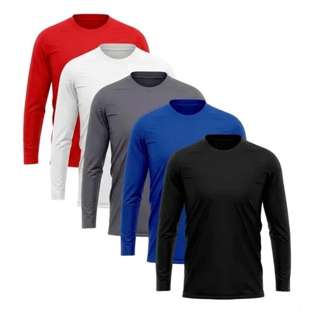 Kit 5 Camiseta UV Proteção Solar Uv50 Segunda Pele Praia Verão Lançamento Cores Sortidas TAM P AO G3 Plus Size