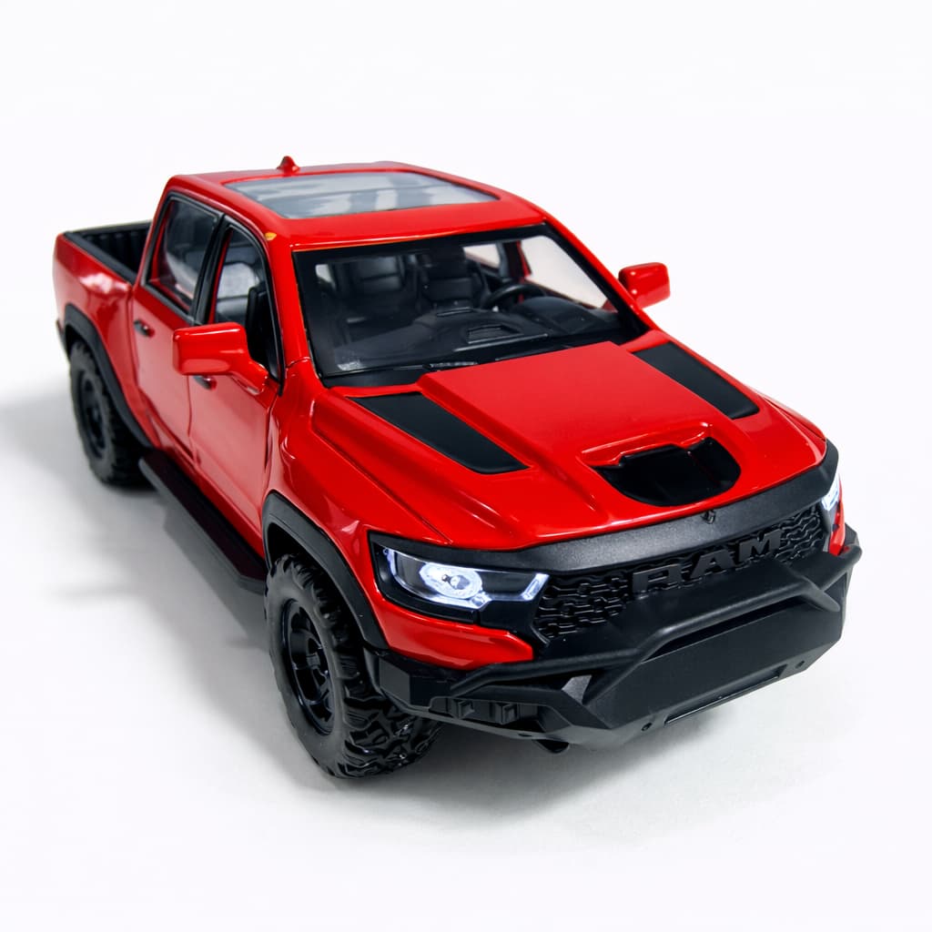 Miniatura Dodge Ram Escala 1:32 Metal Die Cast com Luz e Som