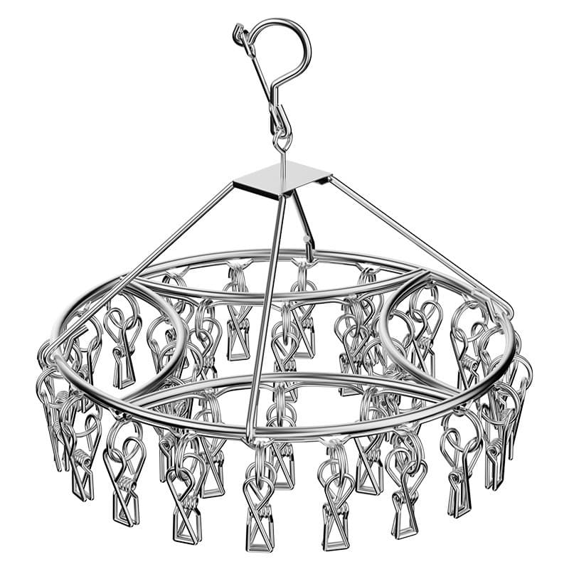 Varal De Aço Inox 304 Com 40 Prendedores/Clips Reforçado Para Apartamento Meias Calcinhas