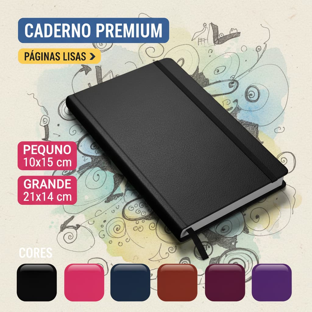 Caderno Anotação Moleskine Grande / Pequeno Sketchbook 80 Folhas Amareladas 90g/m² Grande e Pequeno / Liso ou Pautado