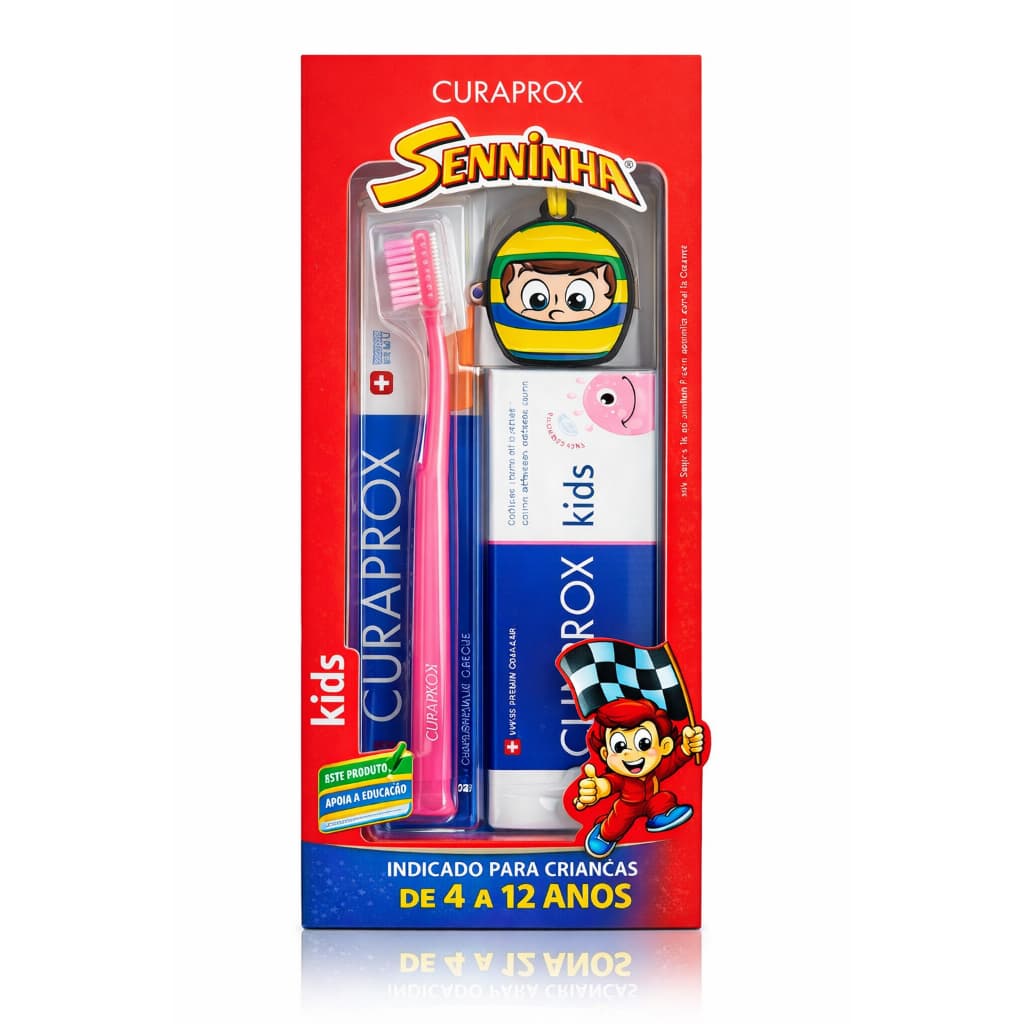 KIT CURAPROX SENNINHA KIDS ROSA 4-12 ANOS