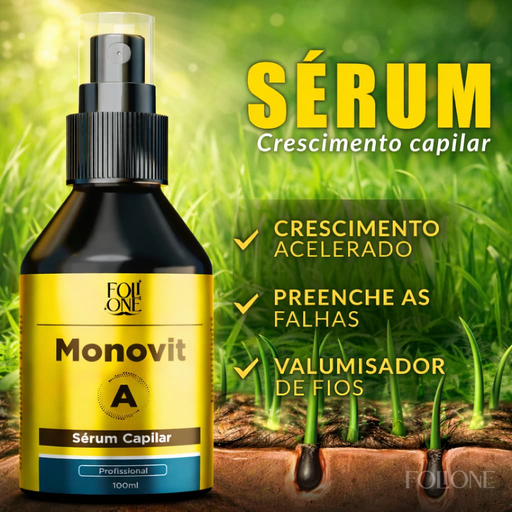 Serum Capilar Monovit A Cresce Cabelo Sobrancelha e Barba Folione
