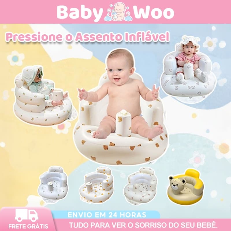 Pressione o Assento Inflável Assento de Banheira para Bebêpara Banho Seguro e Confortável