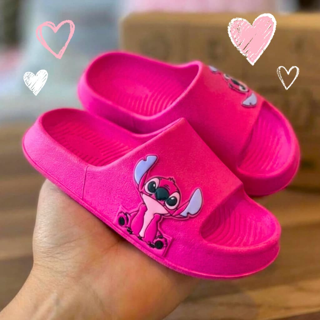 Chinelo Stitch Infantil Feminino Sandália Slide Nuvem Confortável Duradouro Macio Leve