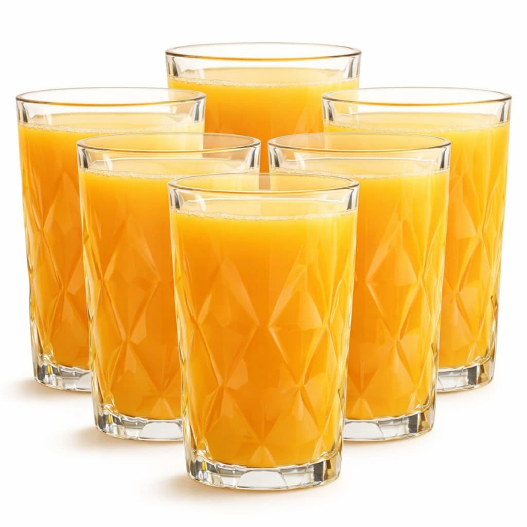 Jogo De Copos Diamante De Vidro 6 Peças 400ml Água Suco