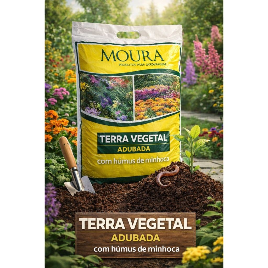 Terra Vegetal Adubada de 2 á 10 kilos Jardim Vaso Garden Jardinagem Floreira Canteiros Plantio