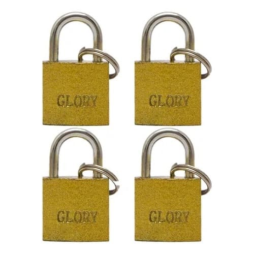 Kit 4 cadeados 20mm com 3 chaves marcas aleatorias