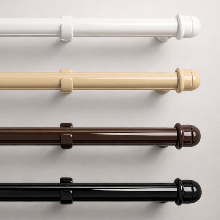 Kit Varão Bastão de Cortina Simples 1 metro, 1,5 metro, 2 metros, 2,4 metros e 3 metros -19mm Varias Cores