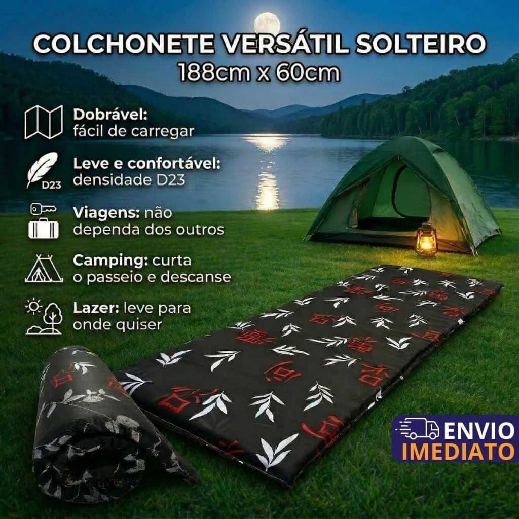 Colchonete para camping ao Ar livre e Acampamentos - tamanho 190x60x3cm-envio imediato
