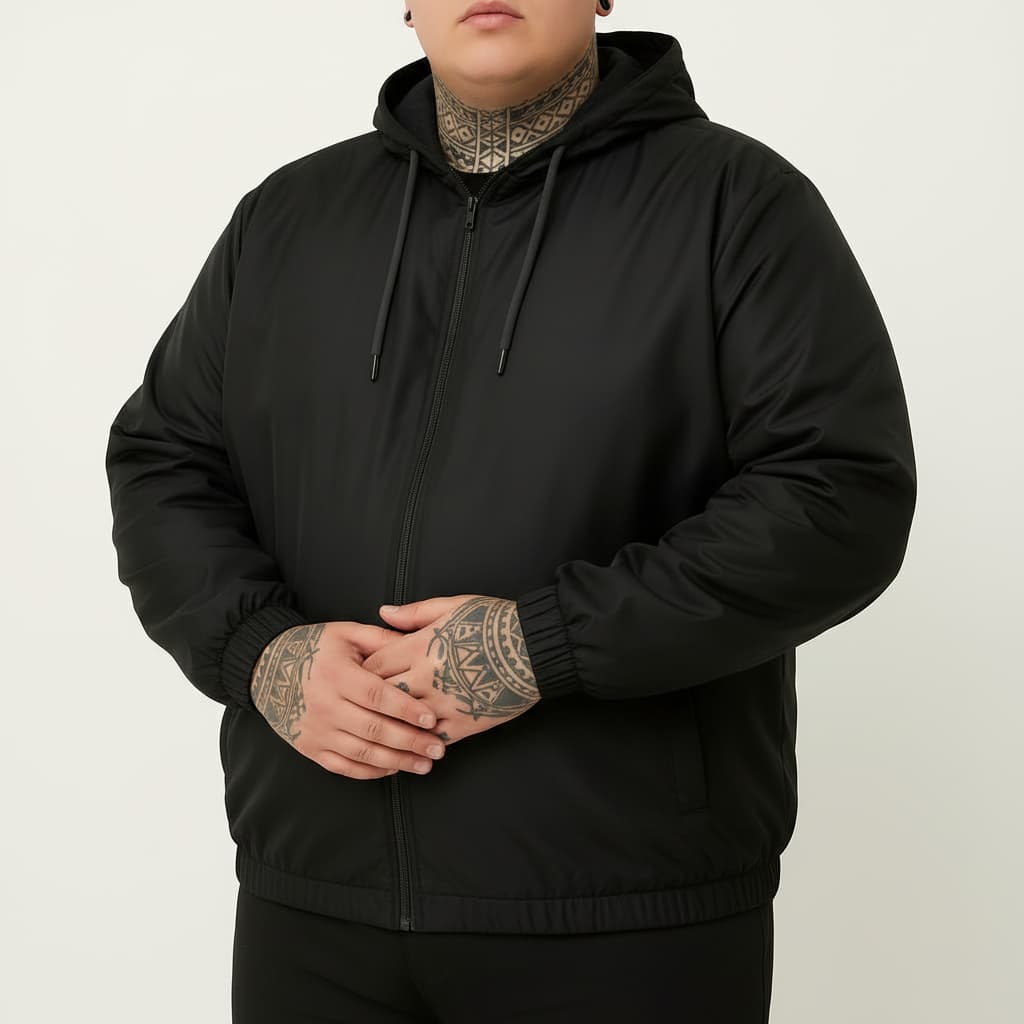 Jaqueta Corta Vento Plus Size Unissex Com Capuz Linha Montanha Proteção e Conforto G1 Ao G4