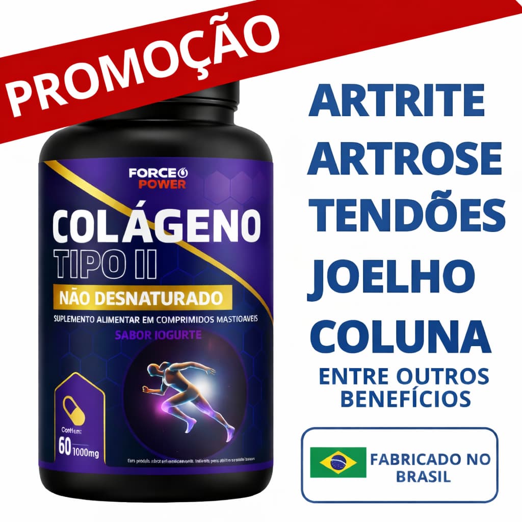 Colageno Tipo 2 Não Hidrolisado Não Desnaturado 40 mg ORIGINAL - COLÁGENO TESTADO E APROVADO