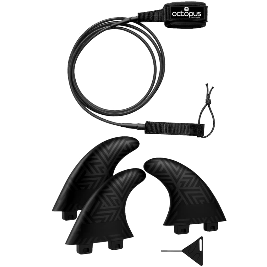 Quilhas Surf Sistema Fcs M3 m5 + Leash Surf (strep) 6` Competição