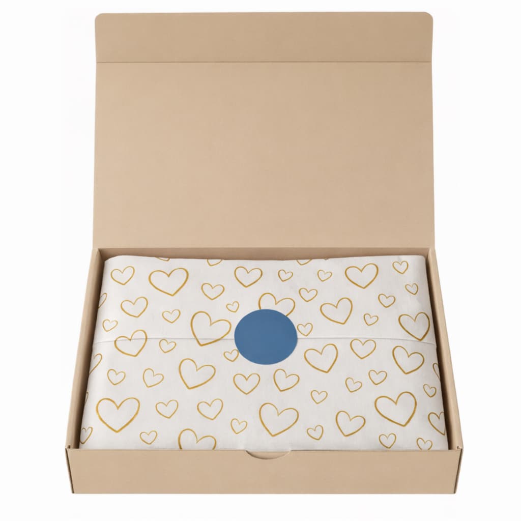 Papel Seda Para Embalagem 30x70 100% Celulose Coração Dourado Kit 50 | 100 | 200 Unidades