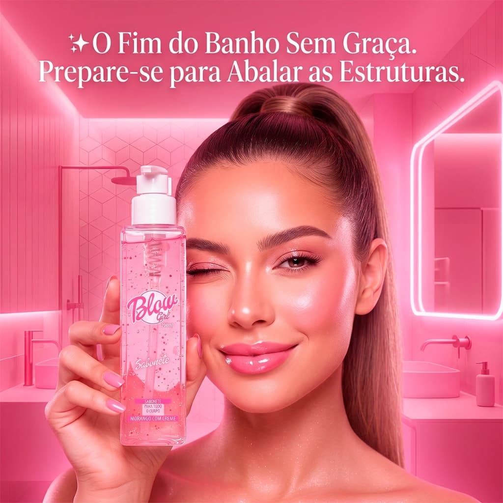 Sabonete Liquido Corporal Morango Blow Girl Karite Pele De Seda 200ml