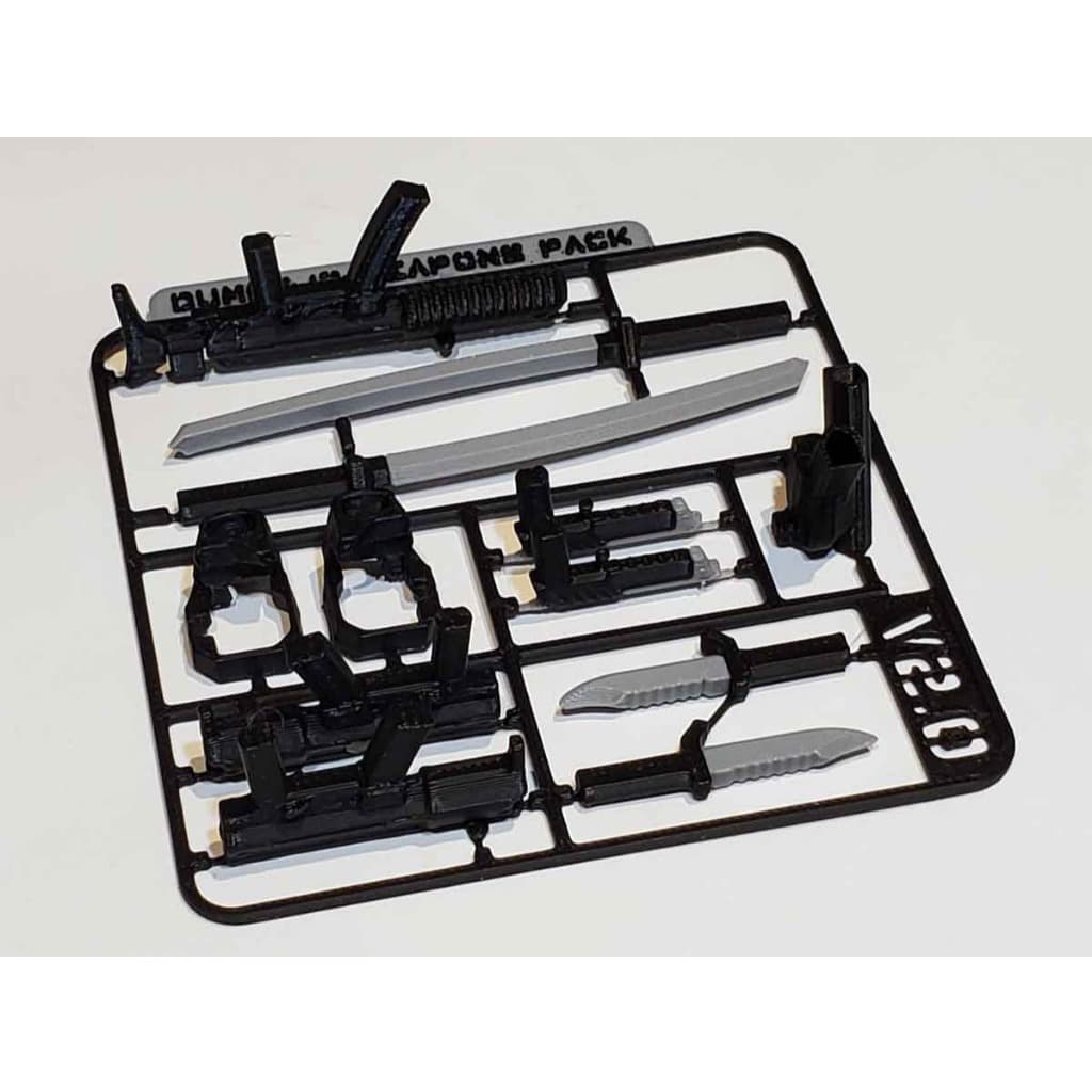 Kit Weapons para Dummy 13 | Armas para Boneco Articulado | Acessórios Impressão 3D