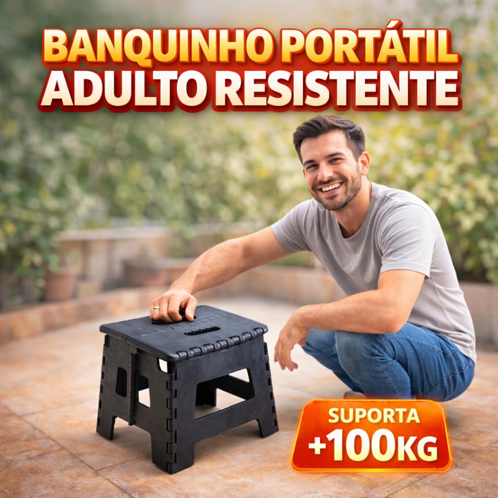 Banquinho Dobrável Portátil 100kg Banco Dobrável Adulto Criança Camping Pesca Manicure Eletricista