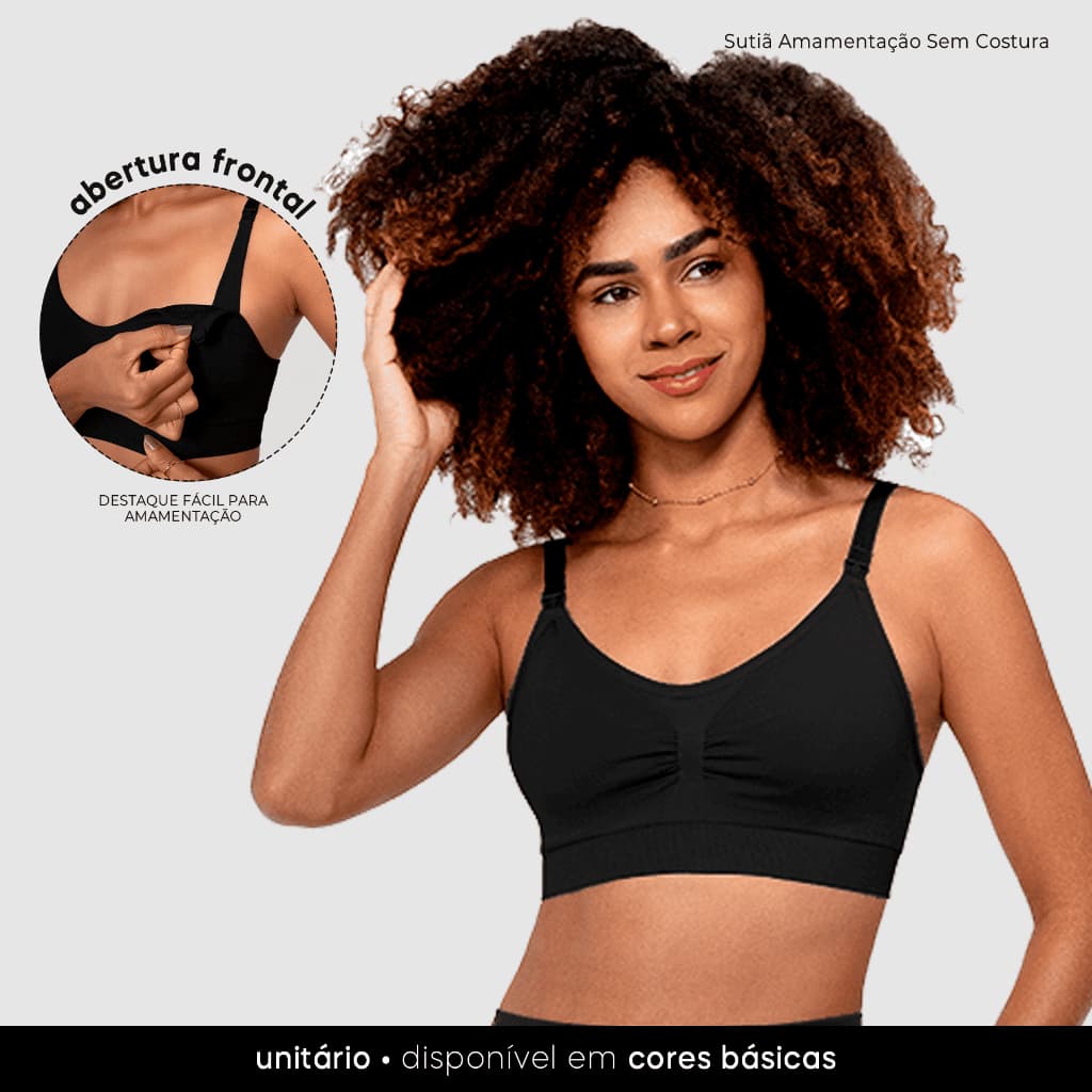 Sutiã Amamentação Zee Rucci Sem Costura Plus Size P Ao G3 Gestante Pós Parto