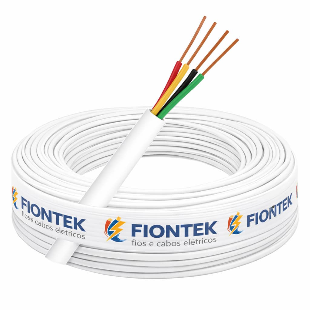 Cabo Alarme Interfone 4 vias Multicores 2 pares 0,40mm - Rolo 50 ou 100 Metros