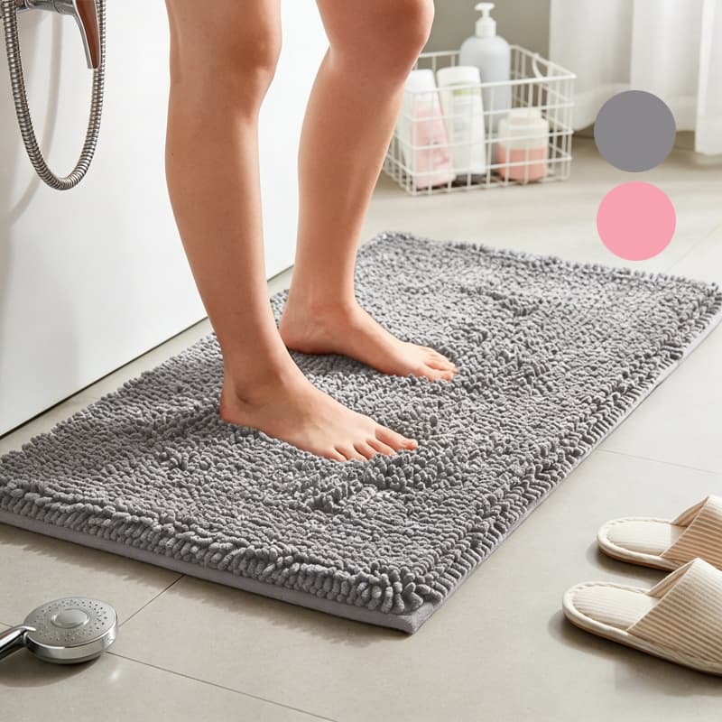 Tapete de Banheiro Antiderrapante Bolinha Macarrão Várias Cores