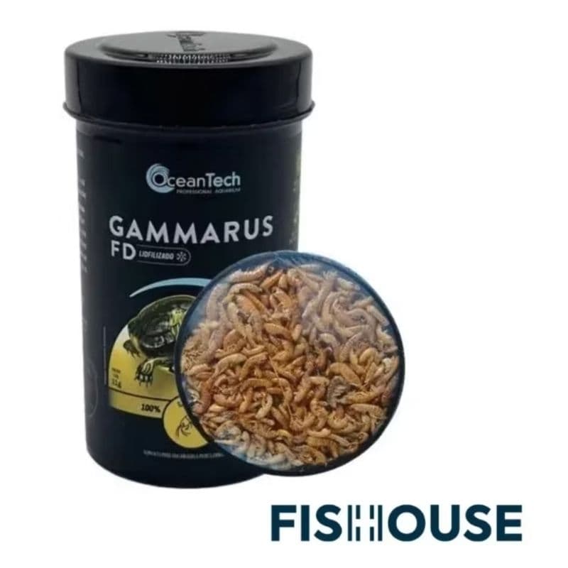 Ração Oceantech Gammarus FD (11g, 28g, 56g, 112g) p/ Tartarugas camarão desidratado