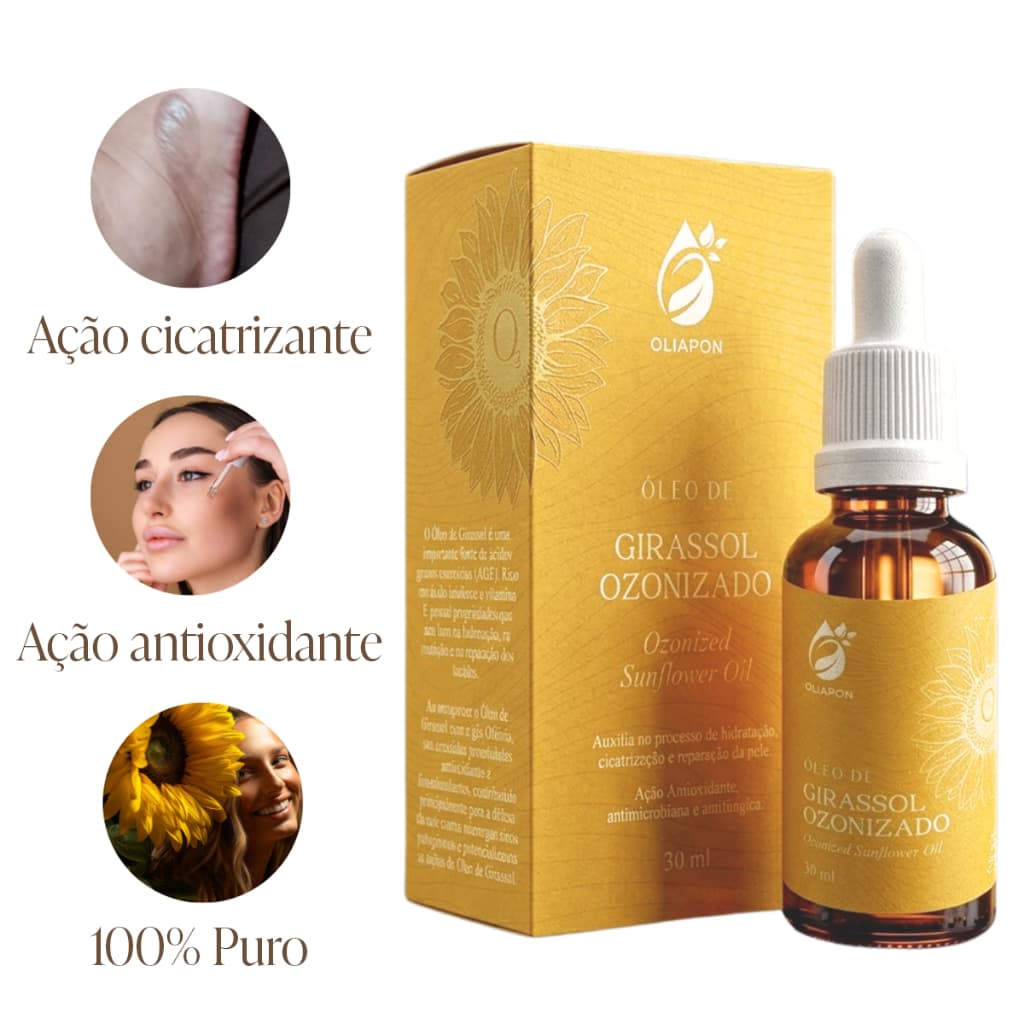 Óleo Ozonizado De Girassol 30ml Oliapon Concentrado Original Ozônio