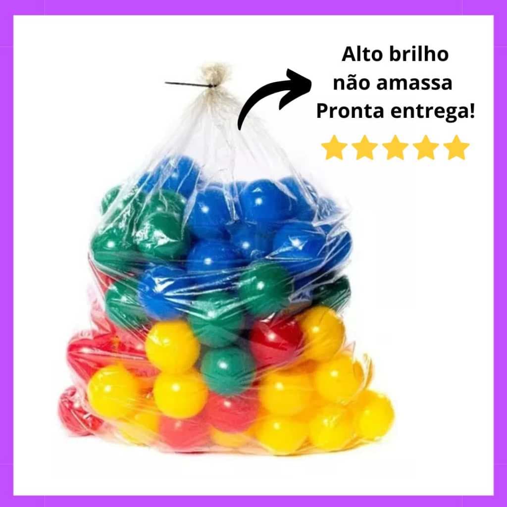 Bolinhas Para Piscina De Bolinhas até 100 unidades Coloridas infantil 76mm Promoção - Envio Rápido