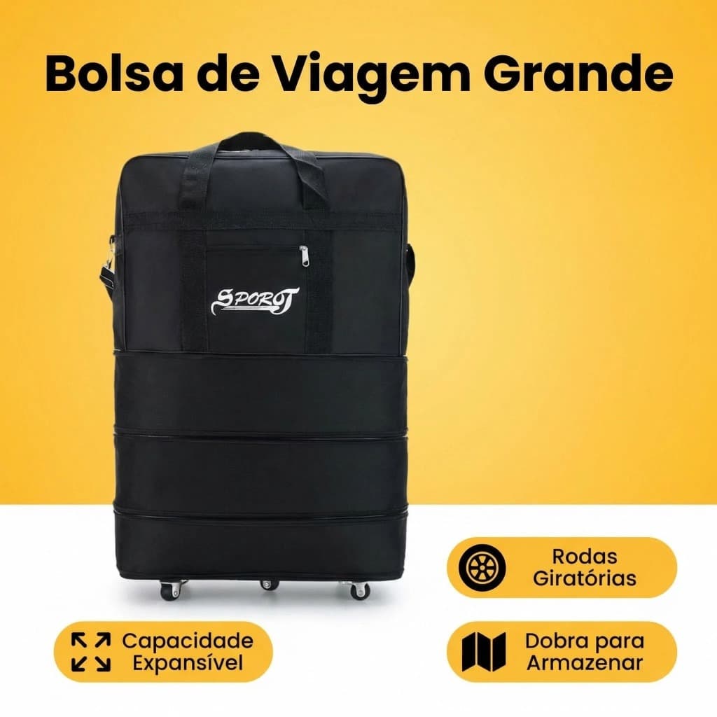 Bolsa de Viagem Grande com Rodinhas 80cm Extra Grande Dobrável Impermeável Mala de Transporte Mudança Viagem