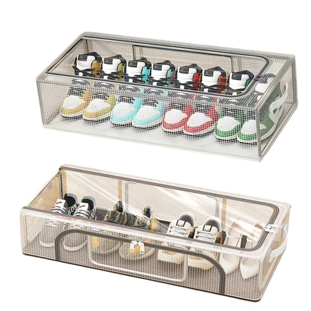 2 Organizadores de Sapatos Verticais Dobráveis de PVC, 1 Modelo de Porta Única e 1 Modelo de Porta Dupla