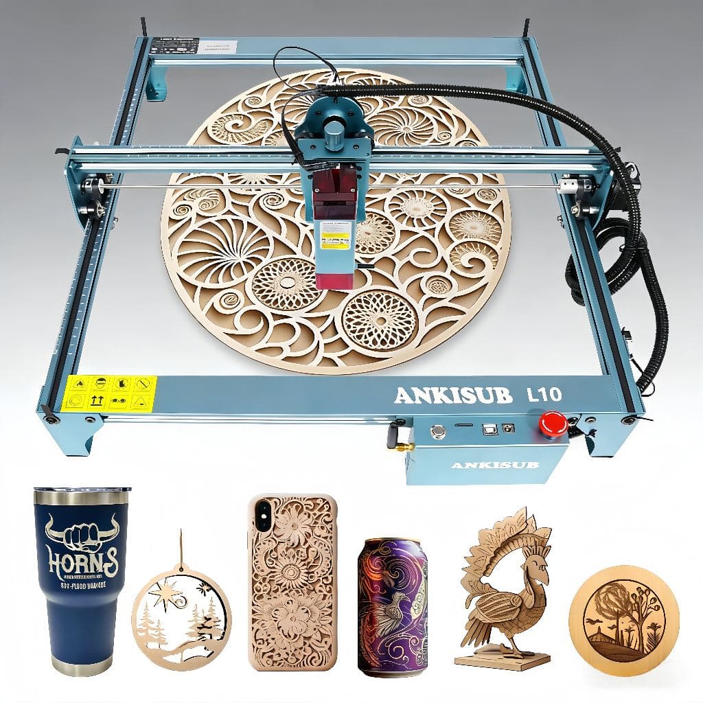 Máquina Gravadora Laser 60W ANKISUB L10 40x40cm Corte Madeira Acrílico Couro 110/220V
