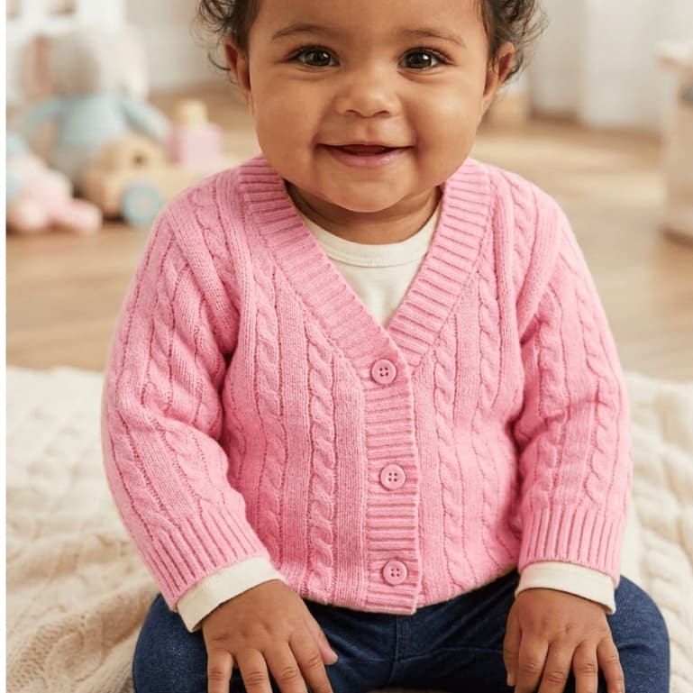 Casaco Tricot Infantil Básico Roupa De Bebê Menina Roupa Infantil Menino Inverno Confortável