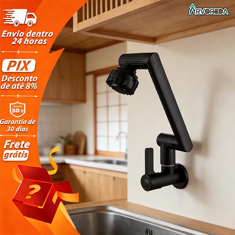 Torneira Pia Cozinha Gourmet 360° Só Água Fria (Sem Mangueira). Chega Amanhã SP!