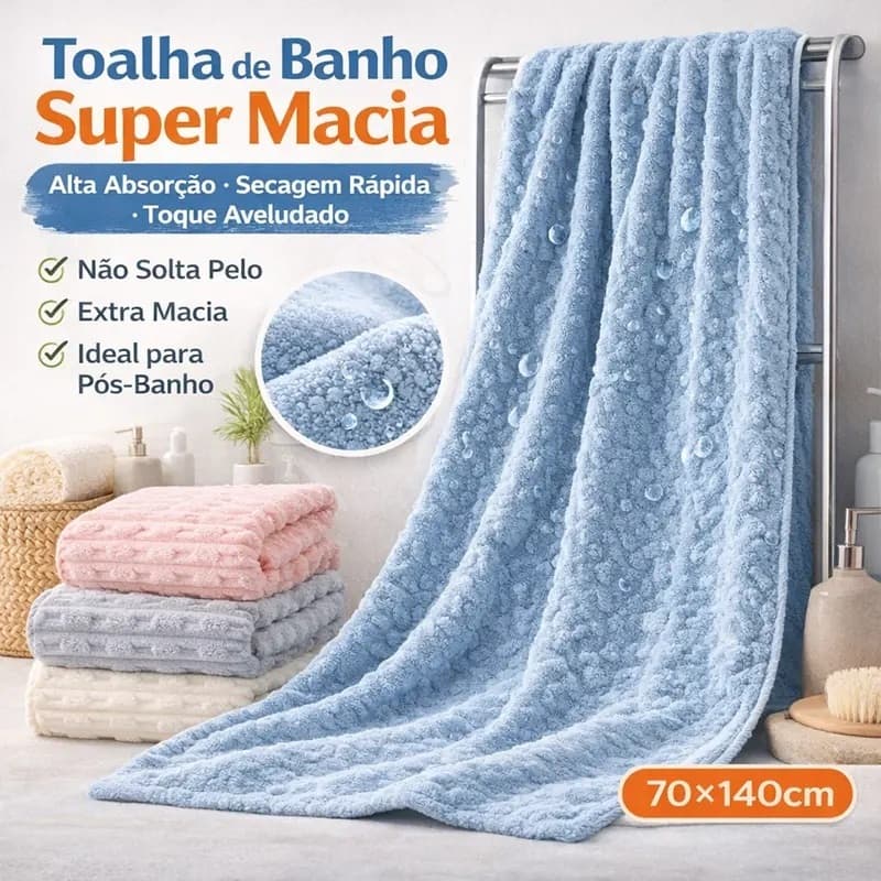 Toalha de Banho Felpa Coral Vintage 70*140cm,280g – Secagem Rápida, Absorvente, Spa, Hotel e Casa