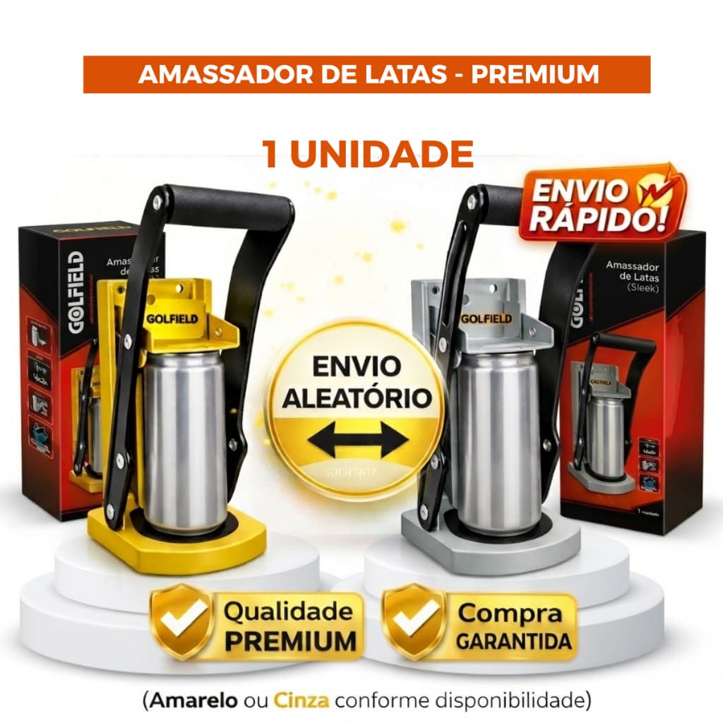 Amassador de Latas Cerveja com Abridor de Garrafa Prensa Latinha Reciclagem