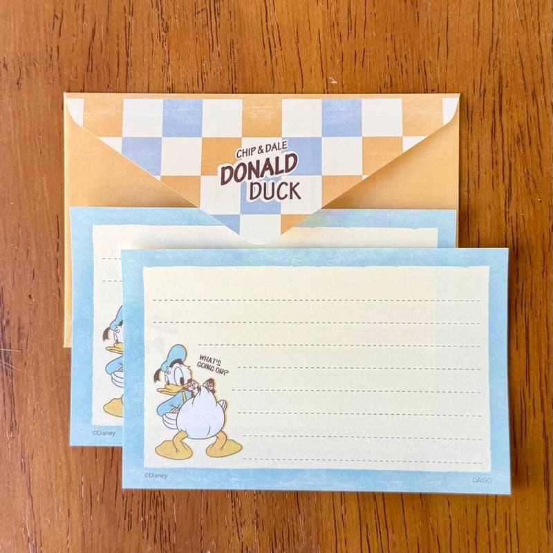 Conjunto de papéis de carta - Donald Duck - Daiso