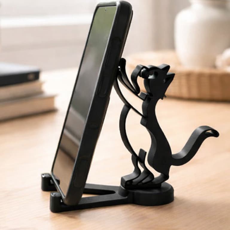 Suporte de Celular Gatinho | Fofo e Funcional | Criativo | Organize com Estilo | Presente Perfeito