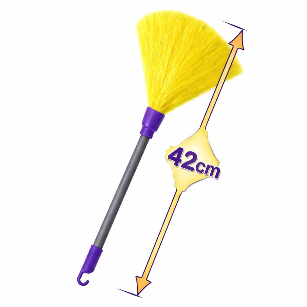 Espanador De Pó Em Fibra Sintética Amarela Marca Shangrila Modelo Nomo Mix2 42Cm Com Cabo Plástico Resistente