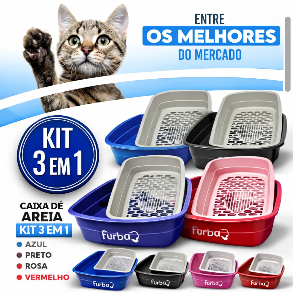 Caixa De Areia Furba Para Gatos Mec Pet