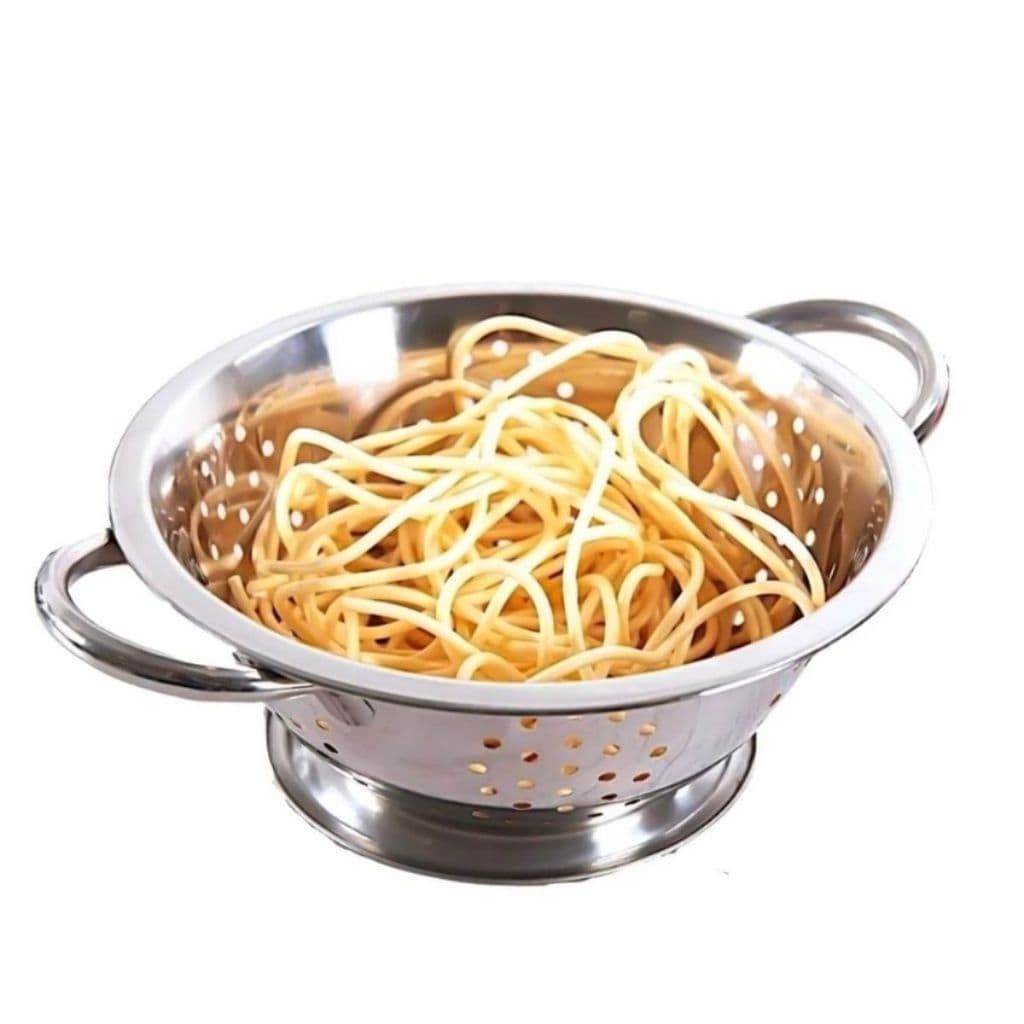 Escorredor De Massas Macarrão Legumes Em Inox com Alça 24cm